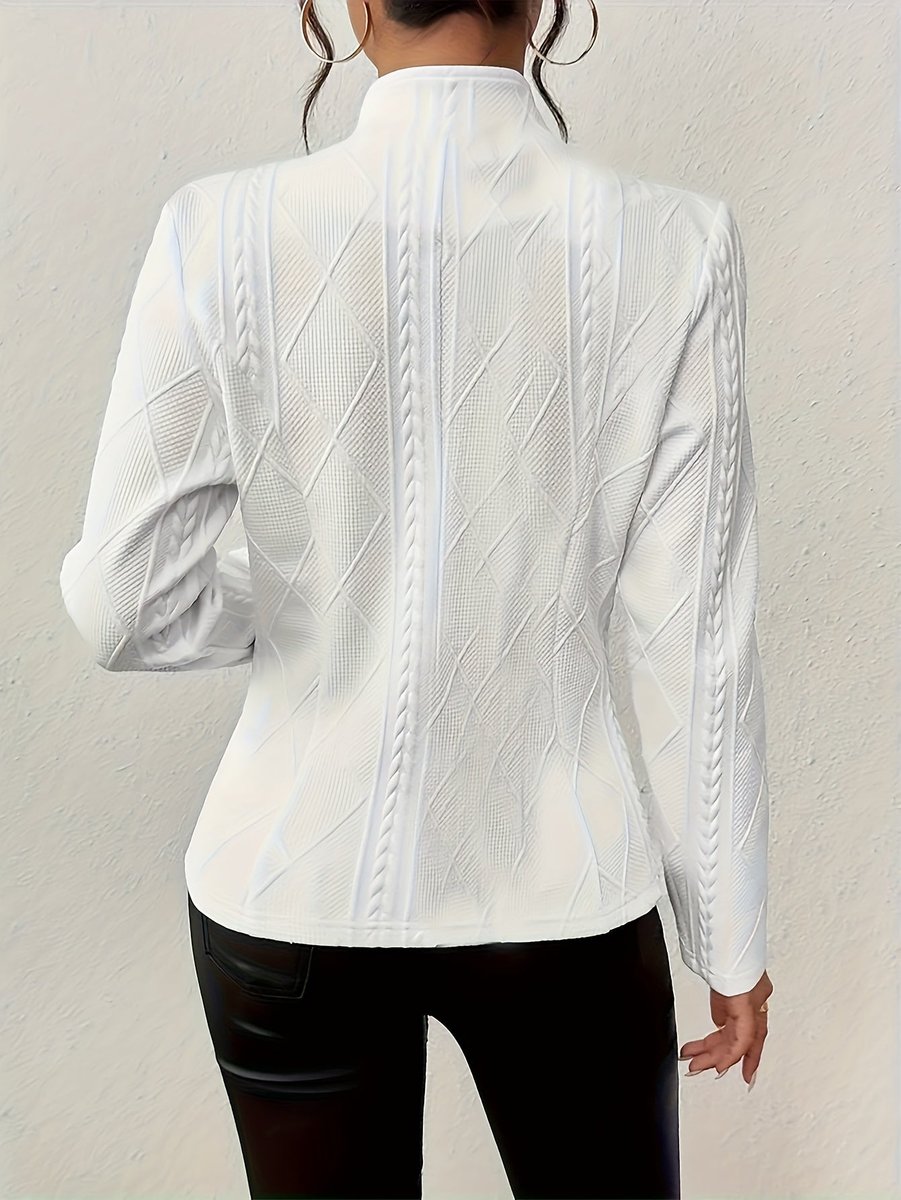Women's Cable Knit Quilted Cardigan-Style Coat