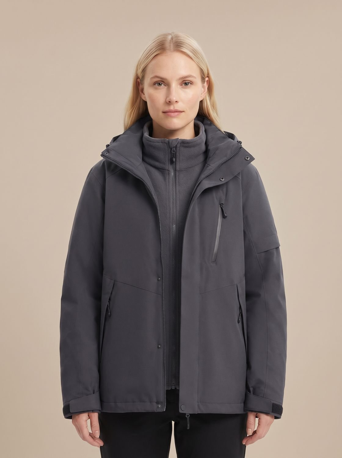 Women's Removable Hooded Winter Shell Jacket