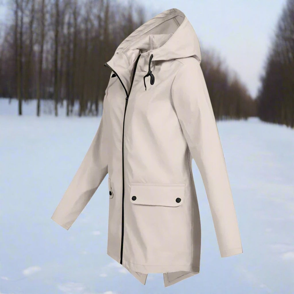 Women's Rainproof Long Jacket for Wet Commutes
