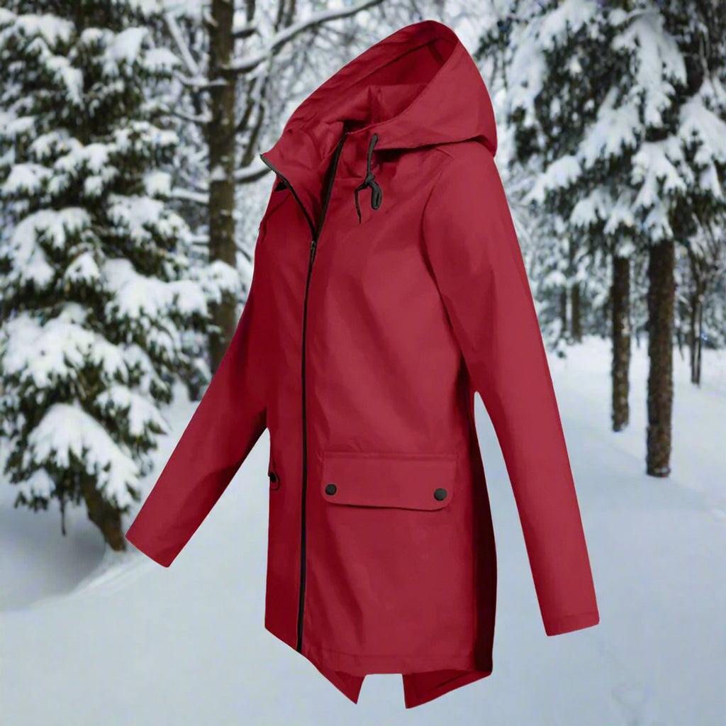 Women's Rainproof Long Jacket for Wet Commutes