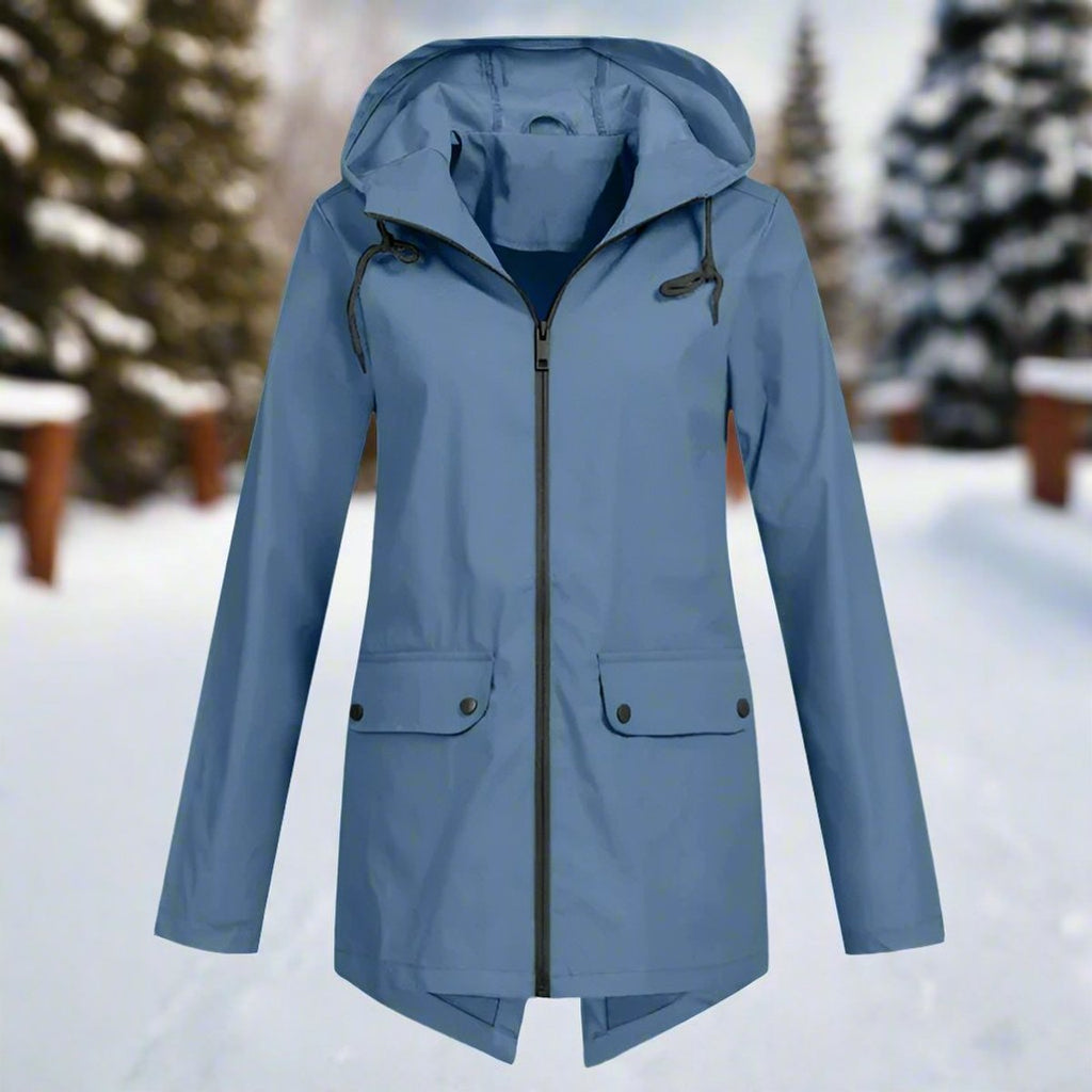Women's Rainproof Long Jacket for Wet Commutes