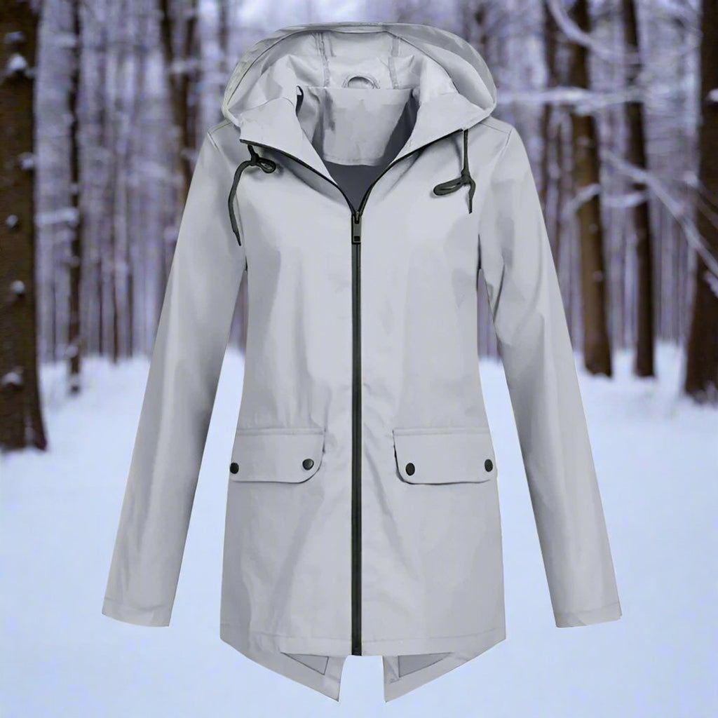 Women's Rainproof Long Jacket for Wet Commutes