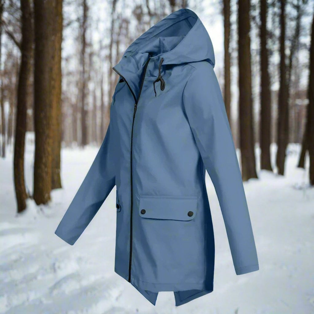 Women's Rainproof Long Jacket for Wet Commutes