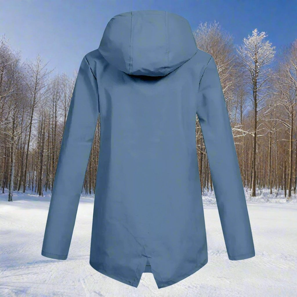 Women's Rainproof Long Jacket for Wet Commutes
