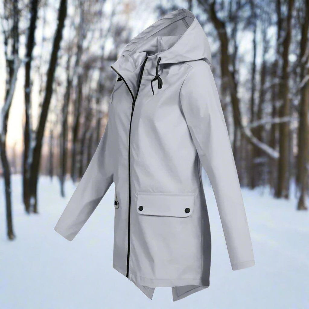 Women's Rainproof Long Jacket for Wet Commutes