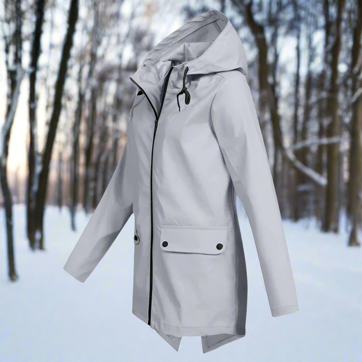 Women's Rainproof Long Jacket for Wet Commutes