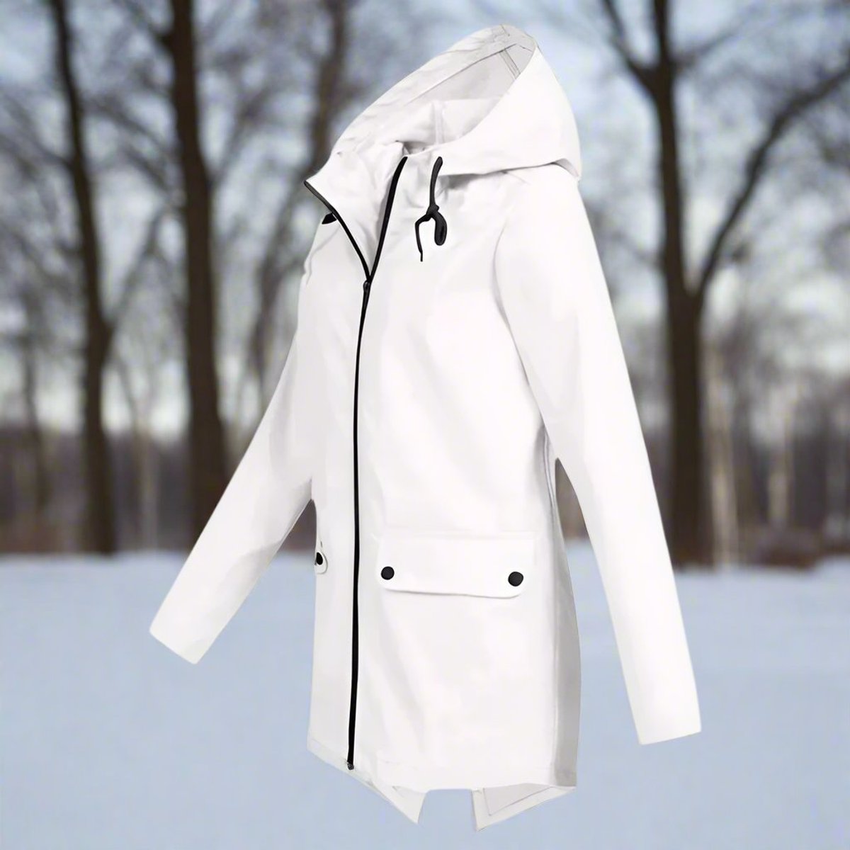 Women's Rainproof Long Jacket for Wet Commutes