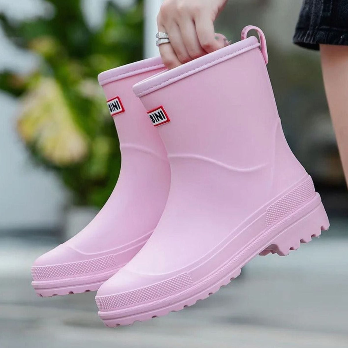 Women's Slip-On Treaded Sole Rainboots for Wet Weather