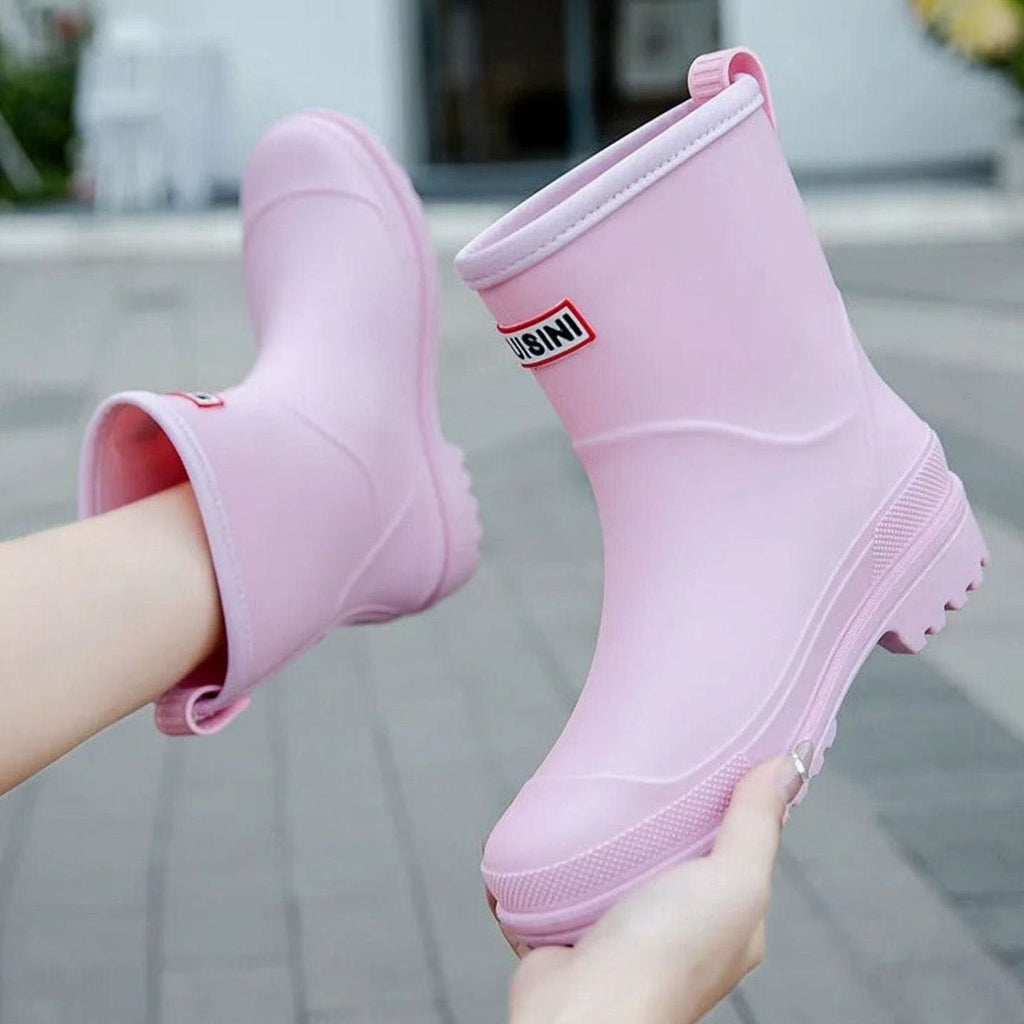 Women's Slip-On Treaded Sole Rainboots for Wet Weather