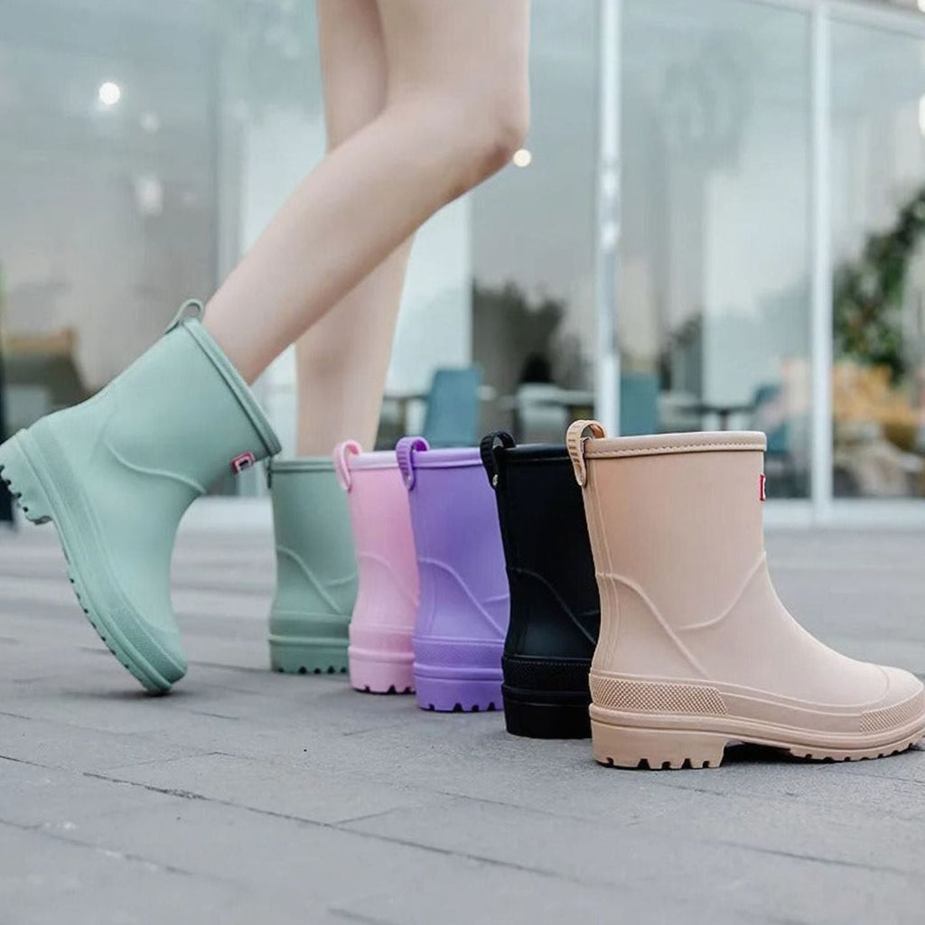 Women's Slip-On Treaded Sole Rainboots for Wet Weather