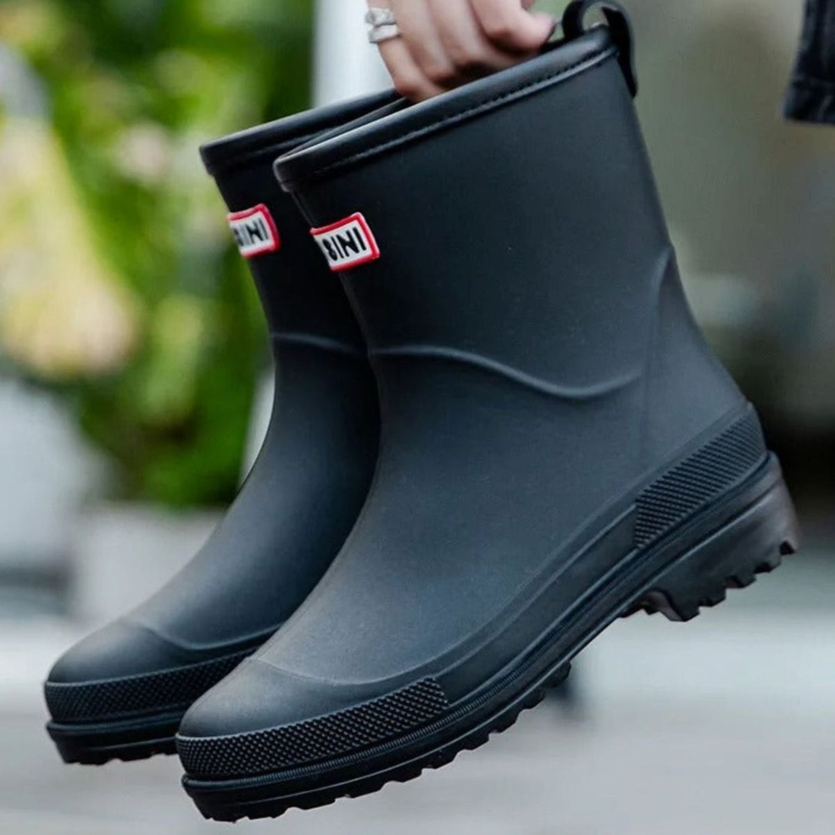 Women's Slip-On Treaded Sole Rainboots for Wet Weather