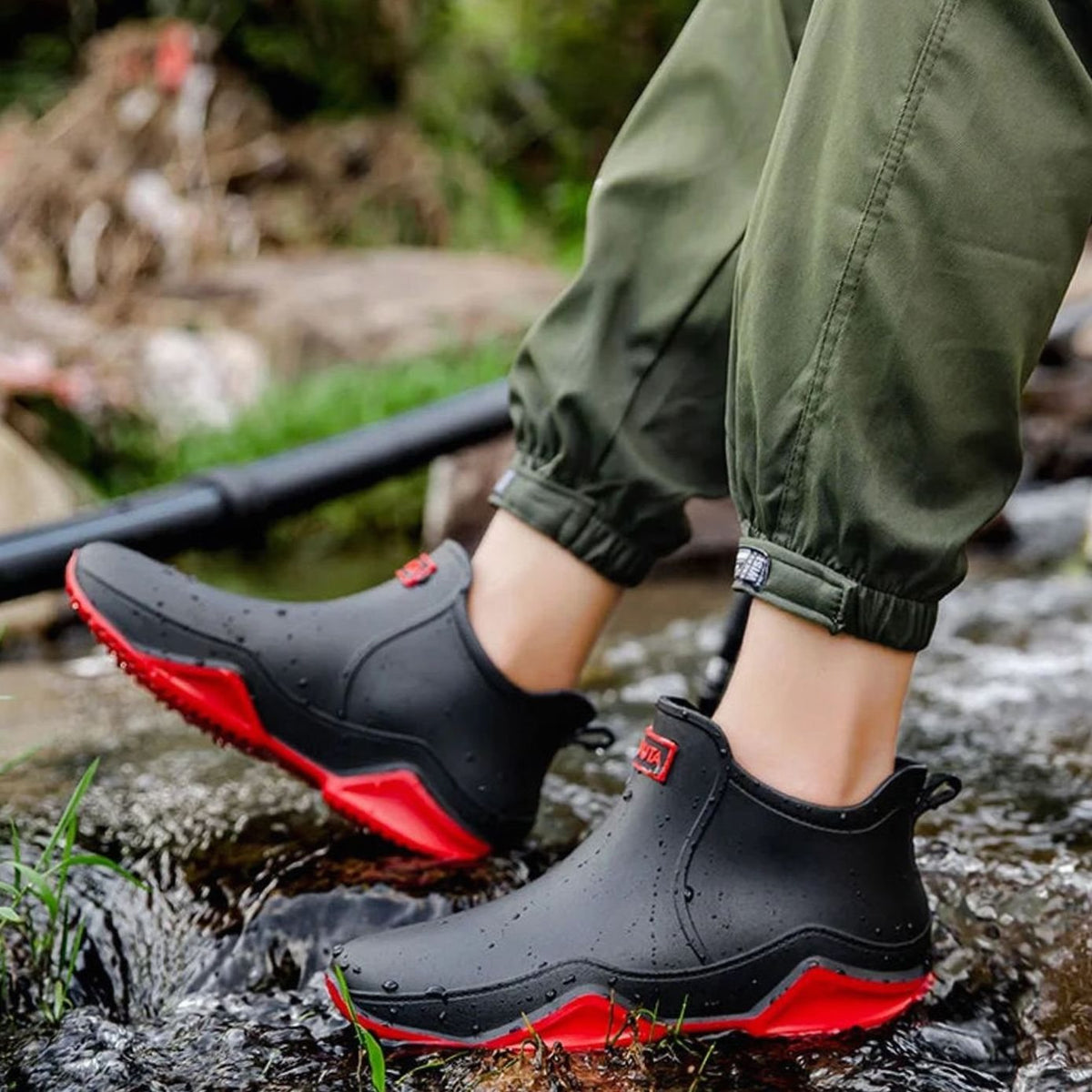 Women's Rubber Sole Fully Waterproof Chelsea Ankle Rainboots