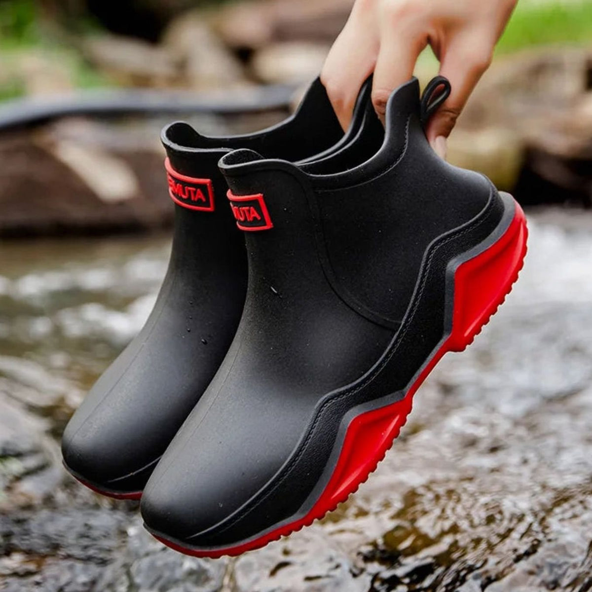 Women's Rubber Sole Fully Waterproof Chelsea Ankle Rainboots