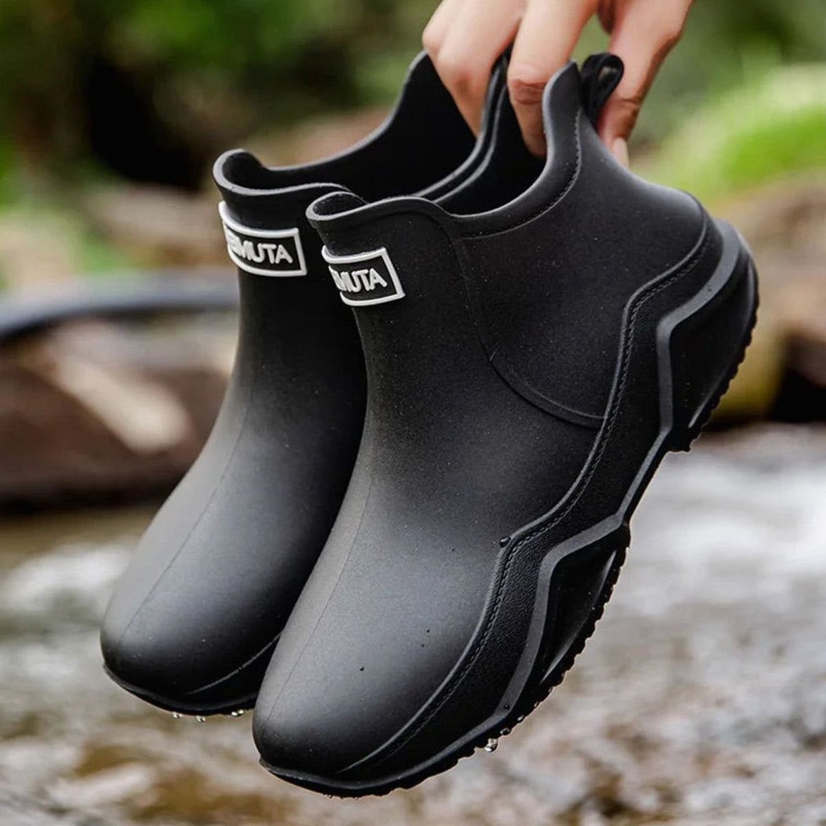 Women's Rubber Sole Fully Waterproof Chelsea Ankle Rainboots