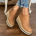 Women's Platform Wedge Ankle Boots with Front Zip Closure