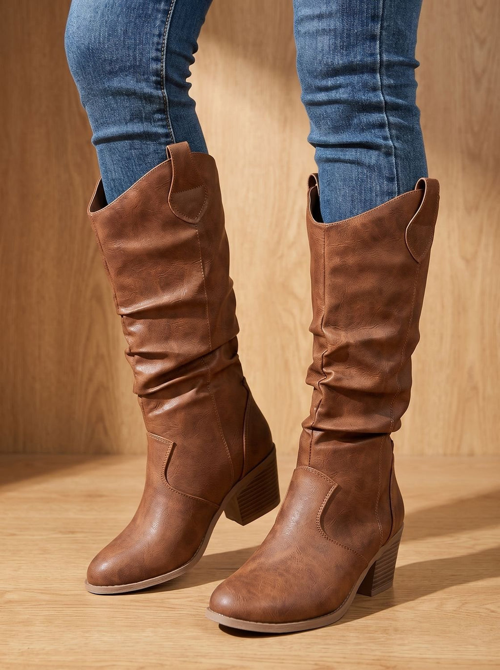 Women's Wide Calf Fit Cowgirl Tall Boots for Jeans