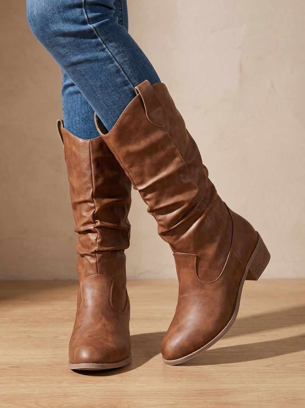Women's Wide Calf Fit Cowgirl Tall Boots for Jeans