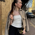 Women's Waist-Length Wool Bomber Coat