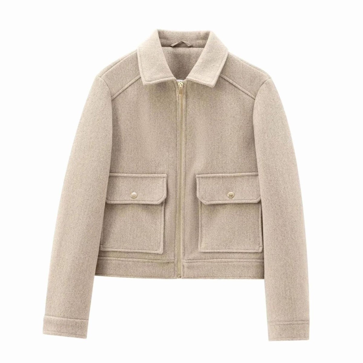 Women's Waist-Length Wool Bomber Coat