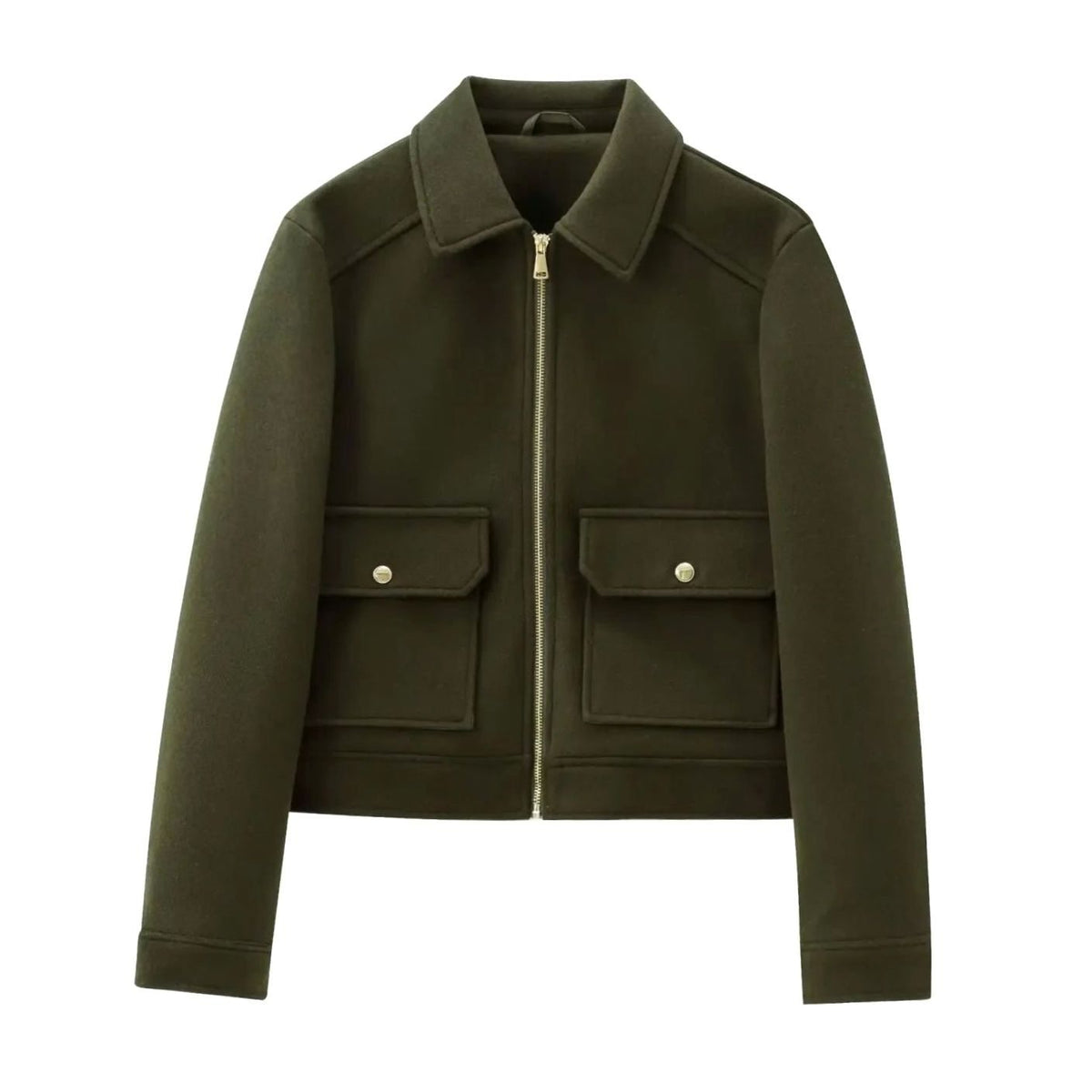 Women's Waist-Length Wool Bomber Coat