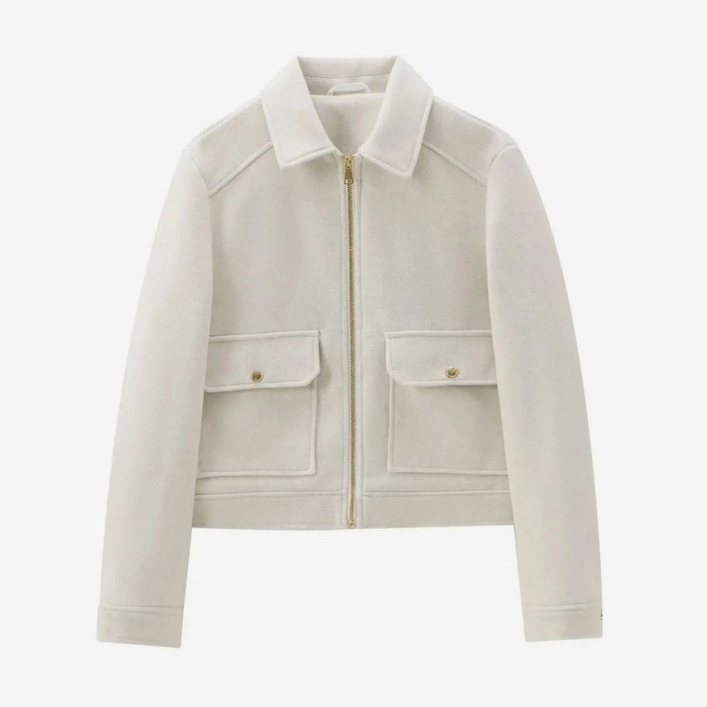 Women's Waist-Length Wool Bomber Coat