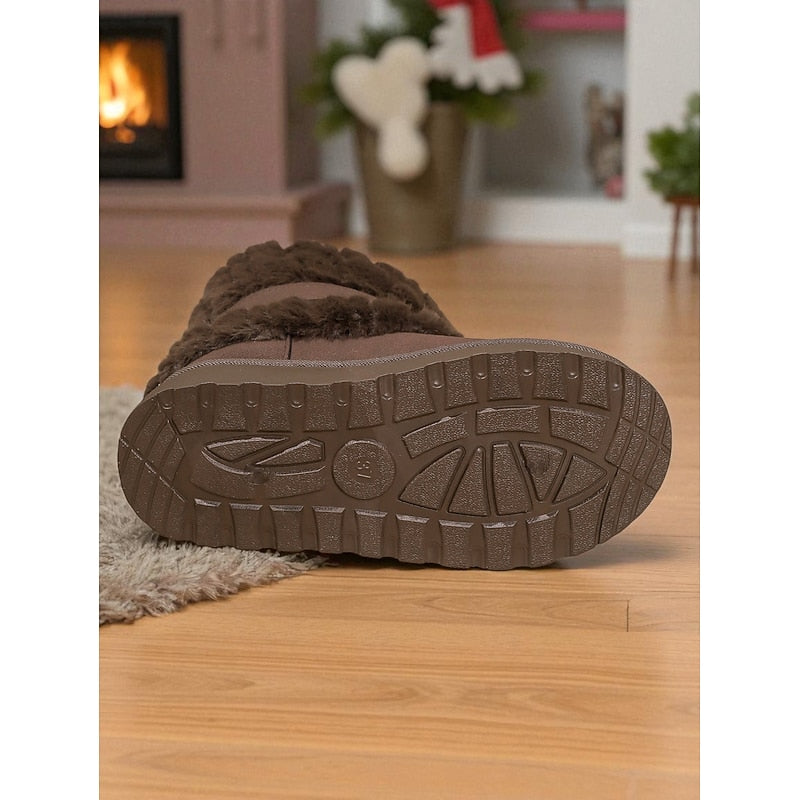Women's Soft Cushioned Ankle Boots with Fur Trim