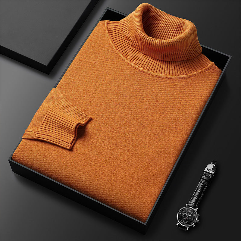 Men's Polished Soft Knit High Neck Blazer Layering Sweater