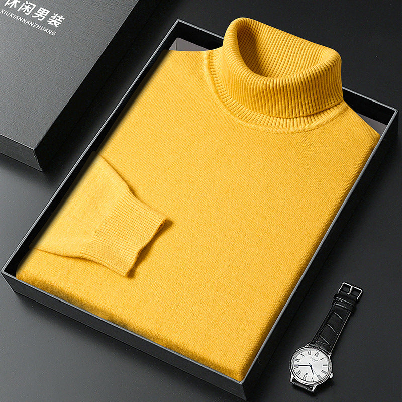 Men's Polished Soft Knit High Neck Blazer Layering Sweater