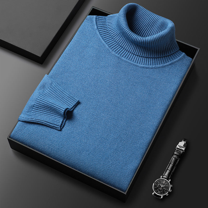 Men's Polished Soft Knit High Neck Blazer Layering Sweater