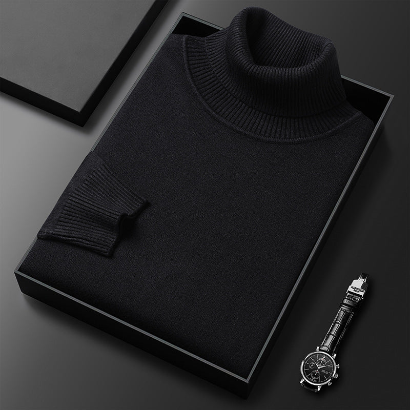 Men's Polished Soft Knit High Neck Blazer Layering Sweater