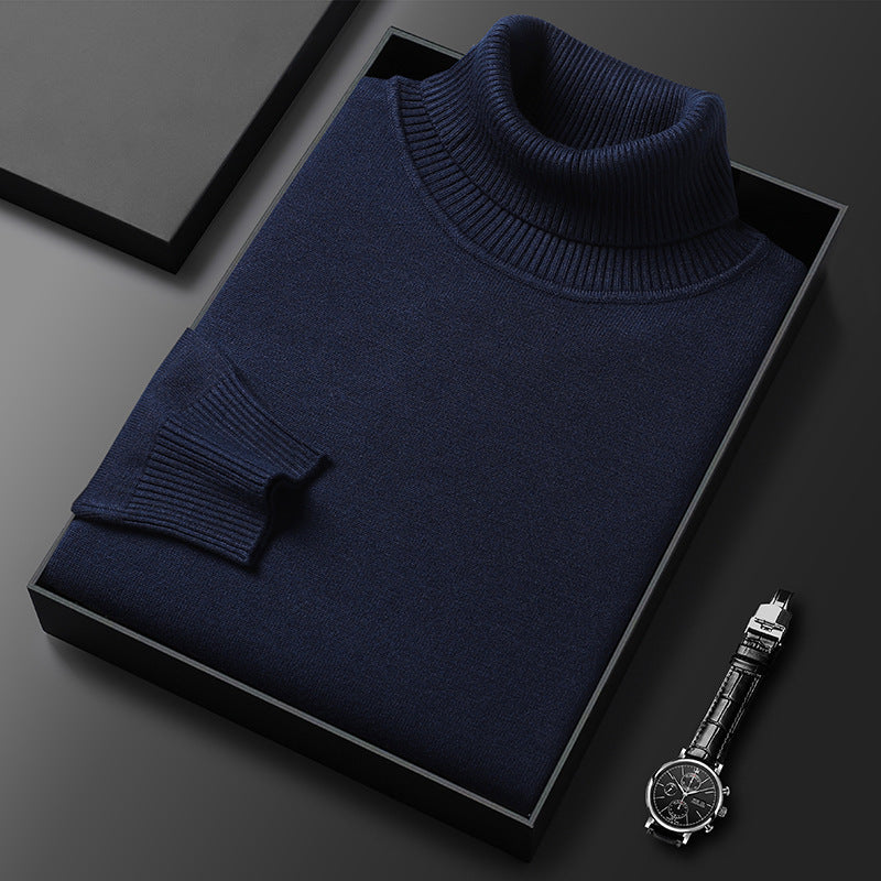 Men's Polished Soft Knit High Neck Blazer Layering Sweater