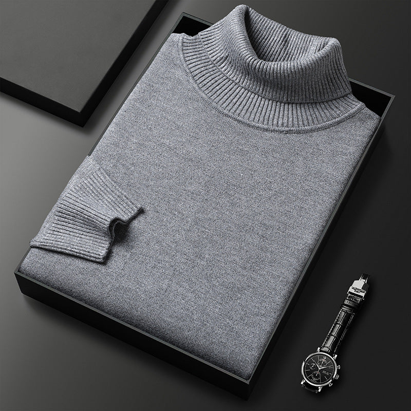 Men's Polished Soft Knit High Neck Blazer Layering Sweater