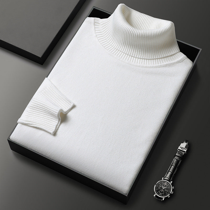 Men's Polished Soft Knit High Neck Blazer Layering Sweater