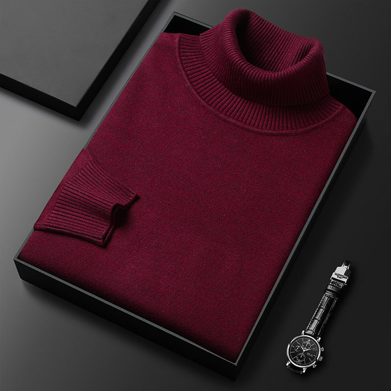 Men's Polished Soft Knit High Neck Blazer Layering Sweater