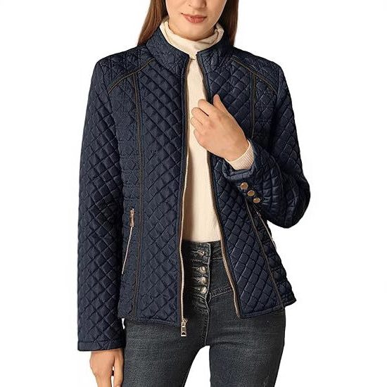 Women's Stand Collar Quilted Coat for Fall