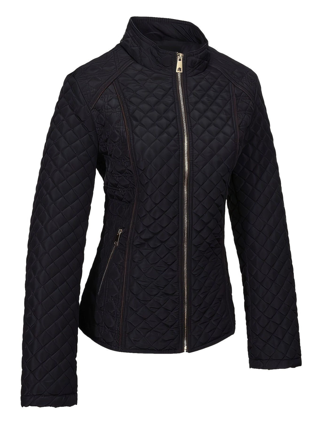 Women's Stand Collar Quilted Coat for Fall