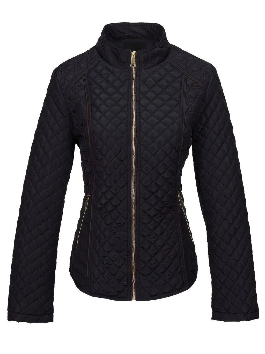 Women's Stand Collar Quilted Coat for Fall