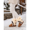Women's Soft Fluffy Trim Pull-On Snow Boots