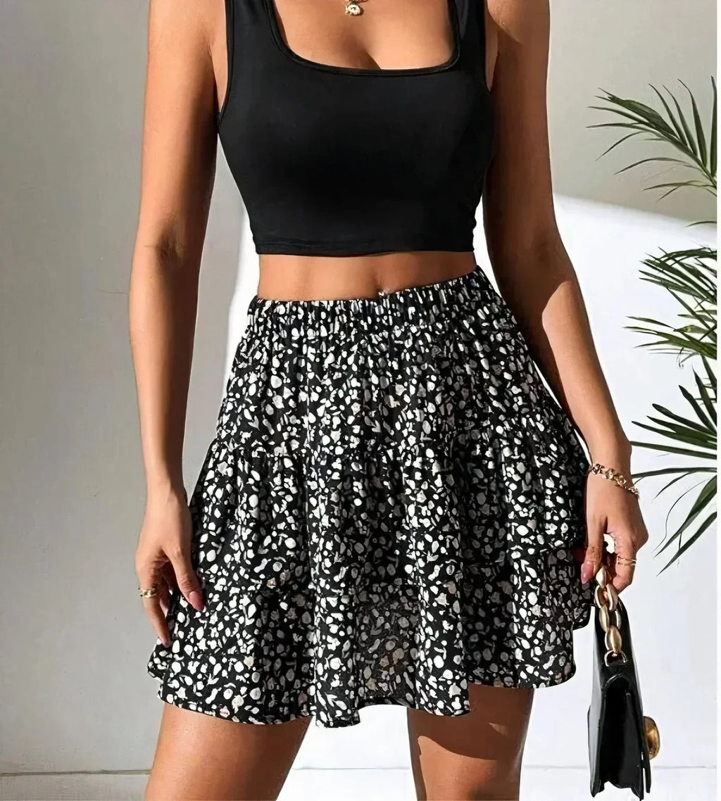 Women's Spring Tiered Short Flounce Skirt